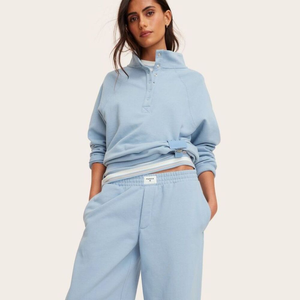 Women's High-Rise Boxer Sweatpants - Parke Light Blue XXL - Picture 3 of 5